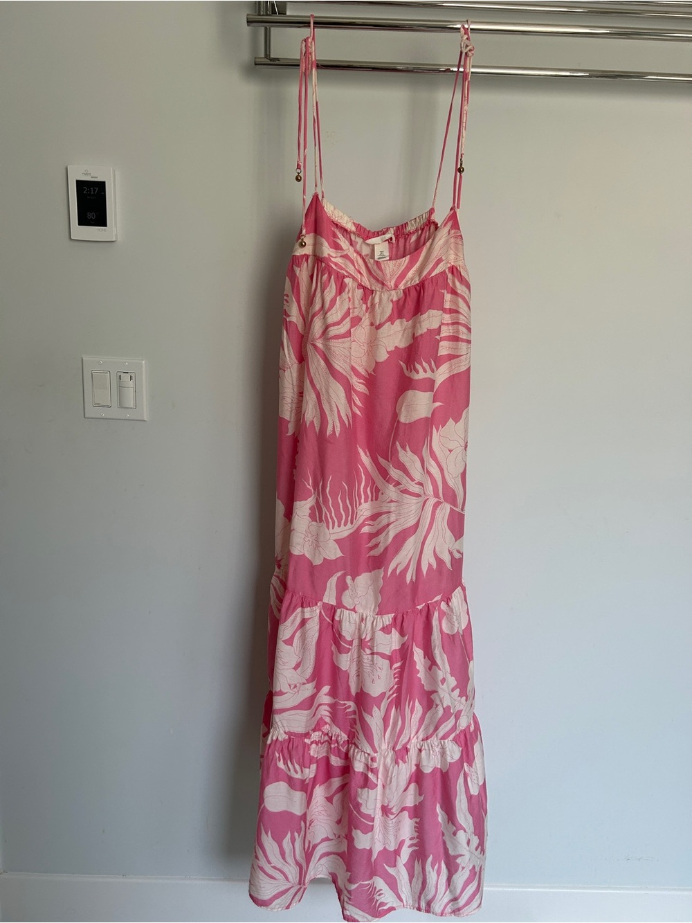 H&M Pink & Cream Floral Slip Maxi Dress